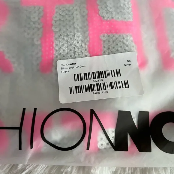 Fashion Nova Birthday B***h Sliver Sequin Mini Dress - Picture 13 of 14